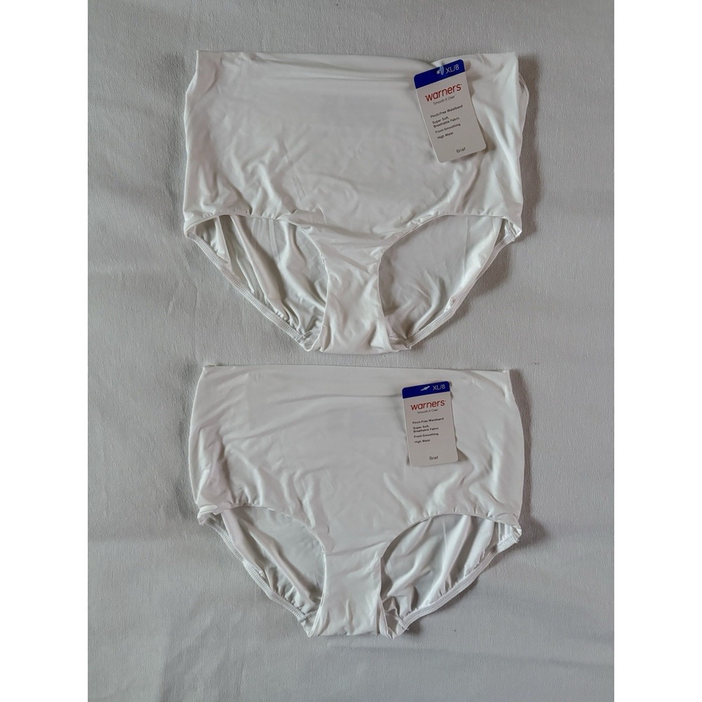 Warner's White High-Waist Brief Panties - 2 Pack